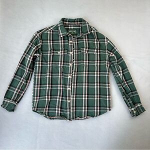American Eagle Outfitter Green Plaid Shacket Thick Button Up Shirt Men’s Sz M